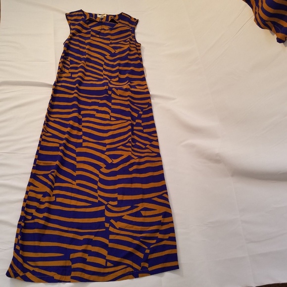 Ezra Boutique Dress maxi Tiger‎ Stripe Size Small - Picture 4 of 5